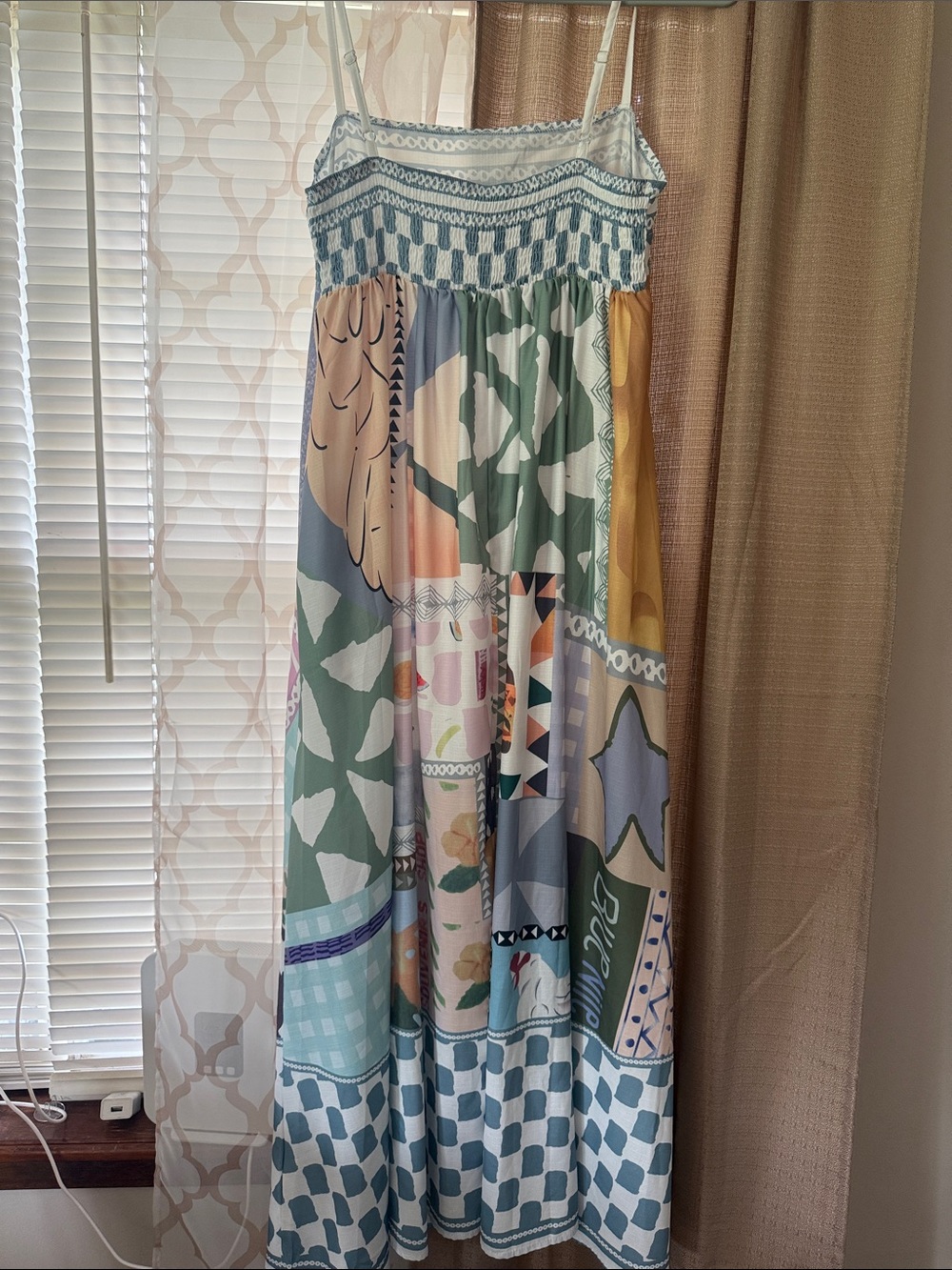 Colorblock Graphic Slip Maxi Dress - Picture 3 of 3